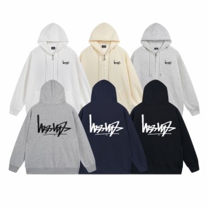 新品 ステューシー STUSSY プリント ファッション　パーカープルオーバー2023新作 