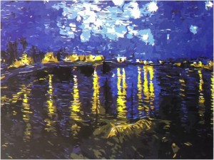 大人の塗り絵 絵画 油絵塗り 油絵風 ゴッホの絵 ローヌ川の星月夜 名画  アクリル絵の具 塗り絵 大人 油絵 油絵セット キャンバス 壁デコ