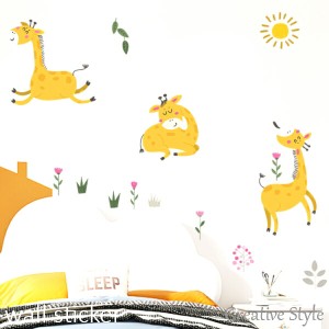 ウォールステッカー 子供部屋 giraffes wallsticker キリン 誕生日 壁飾り 動物 インテリア シール 壁紙 シール 絵 diy 壁紙 可愛い 木 