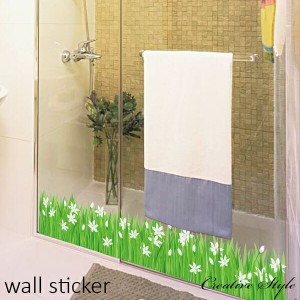 ウォールステッカー 白花フェンス 木 花 植物 グリーン 緑 春 おしゃれ ウォール ステッカー シール diy 壁紙 シール 壁飾り はがせる 壁
