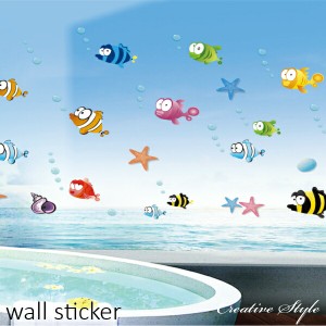 ウォールステッカー 海 魚の仲間たち 子供部屋 wallsticker 誕生日 壁飾り 動物 インテリア 絵 diy 壁紙 シール 可愛い シール 木 身長計