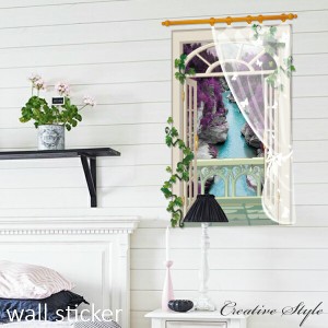 ウォールステッカー 窓 木 花 植物 グリーン 緑 壁飾り wallsticker 北欧 インテリア シール 壁紙 シール オシャレ diy 身長計 子供 動物