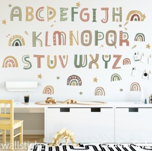 ウォールステッカー 誕生日 子供部屋 Cute Alphabet wallsticker 壁飾り 動物 インテリア シール 壁紙 シール 絵 diy 壁紙 可愛い 木 身