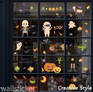 ウォールステッカー ハロウィン HALLOWEEN 13 北欧 ウォールシール 壁北欧 はがせる 壁デコ 窓  トイレ アルファベット 賃貸OK 壁紙シー