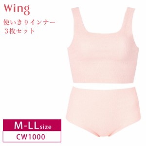 10%OFF Wacoal ワコール Wing ウイング AnyAnyインナー ブラジャー＆ショーツセット 使いきりインナー3セット M-LLサイズ CW1000 3uY