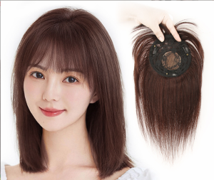 ウィッグ ヘアピース 部分ウィッグ 人毛100％用ウィッグロング　ピン3つ　 白髪隠れ 増毛 トップカバー 手植え 簡単 自然 黒 引き抜き式