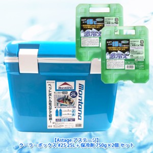 【Astage アステージ】【クーラーボックス#25(25L)+保冷剤750g×2個セット】クーラーボックス モンタナ #25 25L 保冷パック 保冷剤 激冷