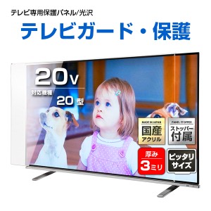 液晶テレビ保護パネル 20インチ クリアパネル【EPP3-20 固定ストッパー付 国産 グレア 光沢 透過率93% 厚3ミリ 20型】CLIERL