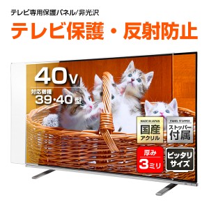 液晶テレビ保護パネル 40インチ ノングレア【CFX3-40 固定ストッパー付 国産 非光沢 映込み 反射防止 厚3ミリ 39 40型】CLIERL