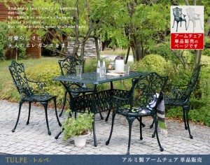 【送料無料】アームチェア 椅子 アルミ製 肘付き 単品 ガーデン家具 簡単組立 シンプル 北欧 庭 新生活