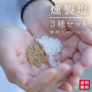 送料無料 高江未来学校 燻製塩 3種セット（桜・ヒノキ・ヒッコリー） ギフト 贈り物 お土産 薩摩川内市 甑島 天然塩 鹿児島 薩摩川内