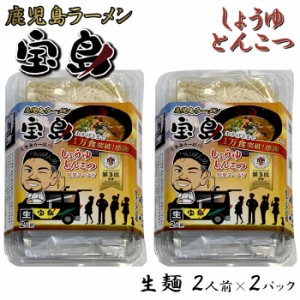 送料無料 ご当地ラーメン 鹿児島 しゅうゆとんこつラーメン (生麺) 2食入 × 2パック お土産