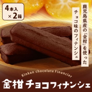 鹿児島県産 金柑チョコフィナンシェ 4本入り × 2箱 セット バレンタイン 個包装 ギフト フルーツ チョコ フィナンシェ お菓子 スイーツ 