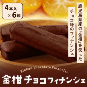 鹿児島県産 金柑チョコフィナンシェ 4本入り × 6箱 セット バレンタイン 個包装 ギフト フルーツ チョコ フィナンシェ お菓子 スイーツ 