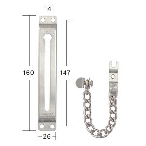 ドアチェーン SM-9 シルバー ステンレス ドア 扉 防犯 鍵 ロック iNAHO イナホ