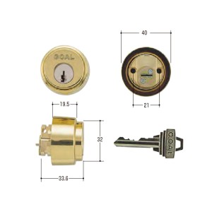 GOAL ゴール ピンシリンダー LXタイプ 鏡面ゴールド色 GCY-56 Kシリーズ GOAL P-LX-5 #22 ｼﾙ