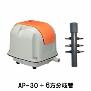 安永 エアーポンプ AP-30P＋6方分岐管　
