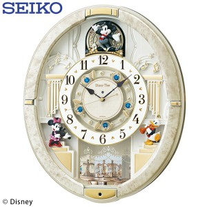 送料無料 ! 電波掛け時計 SEIKO×ディズニー 電波時計 からくり時計 ミッキー＆フレンズ 壁掛け時計 FW580W 動画あり★【 セイコー Disne