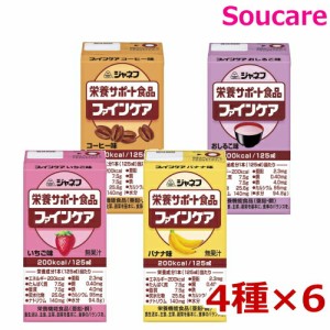 介護食  キューピー   ジャネフ ファインケア  アソートセット  200kcal  125ml  4種類6本  24本  栄養補助 栄養補給  防災 備蓄 保存 常