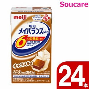 介護食  明治  メイバランス mini パック  200kcal キャラメル味  125ml  24本入り  ケース販売    meiji 介護食  防災 備蓄 常温 保存  