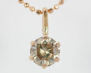 ペンダント　ネックレス　ブラウン　ダイヤモンド　0.4ct　18金　ホワイトゴールド　ピンクゴールド　K18　WG　PG　台座　シルバー　チェ