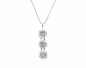 ペンダント　ネックレス　ダイヤモンド　0.5ct　プラチナ　Pt　スリーストーン　3ストーン　3石　レディース　アクセサリー　ジュエリー