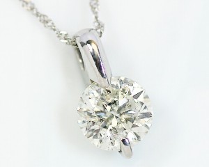 ペンダント　ネックレス　ダイヤモンド　1.5ct　プラチナ　Pt　一粒　1粒　ソリティア　2本爪　2爪　レディース　アクセサリー　ジュエリ