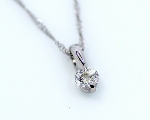 ペンダント　ネックレス　ダイヤモンド　0.1ct　プラチナ　Pt　一粒　1粒　ソリティア　2本爪　2爪　レディース　アクセサリー　ジュエリ