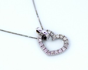 ペンダント　ネックレス　ダイヤモンド　0.1ct　18金　ホワイトゴールド　ピンクゴールド　K18　WG　PG　台座　10金　K10　チェーン　ハ