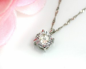 ペンダント　ネックレス　ダイヤモンド　0.55ct　プラチナ　Pt　一粒　1粒　ソリティア　4本爪　4爪　レディース　アクセサリー　ジュエ