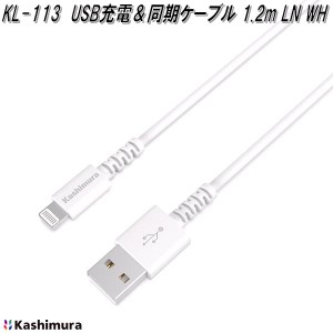 カシムラ　KL-113　USB充電&同期ケーブル　1.2m　LN　WH　ライトニング　お取り寄せ商品　iPhone　iPad　iPod　充電器