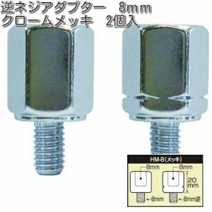 タナックス　HM-8　逆ネジアダプター　8mm　クロームメッキ　2個入　HM8【ゆうパケット対応品】【お取り寄せ商品】【TANAX　ナポレオンミ