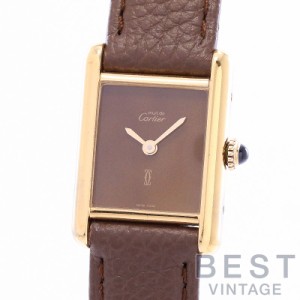 【中古】CARTIER MUST TANK SMALL MODEL VERMEIL TORTOISE SHELL DIAL カルティエ マストタンクSM ヴェルメイユ べっ甲ダイヤル 82975613