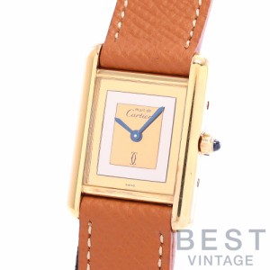 【中古】CARTIER MUST TANK SMALL MODEL VERMEIL TRINITY DIAL カルティエ マストタンクSM ヴェルメイユ トリニティダイヤル 366001