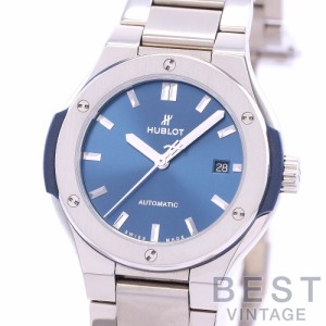 【中古】HUBLOT CLASSIC FUSION TITANIUM BLUE BRACELET ウブロ クラシック・フュージョン チタニウム ブルー ブレスレット 33MM 585.NX.