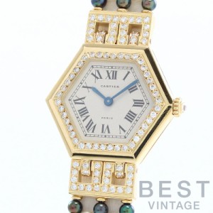 【中古】CARTIER  HEXAGONAL WATCH WITH FIVE ROWS PEARLS BRACELET  カルティエ ヘキサゴナルウォッチ 5ロウ パールブレスレット WK1002