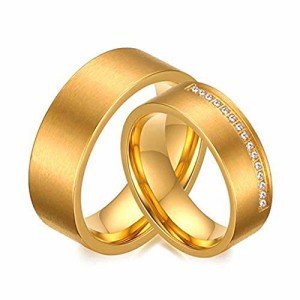 7mm-金色_23 [Rockyu] アクセサリー ペアリング 18K ダイヤ ゴールド シンプル 結婚指輪 メンズ 幅広指輪 23号