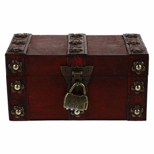 BESTOYARD 宝箱 大きい 木製宝箱 アンティーク 宝箱 ジュエリー箱 木製 収納ボックス 小物入れ 宝石箱 ふた付き アンティーク風 アクセサ