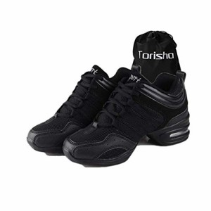 ブラック_23.0 cm M [Torisha] ダンススニーカー レディース ローカット 厚底スニーカー ダンス シューズ ジャズ ダンス スニーカー スプ