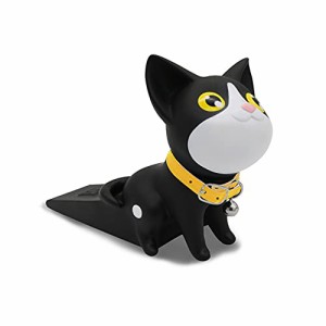 花猫（ブラック） Yemax ドアストッパー 玄関 室内 かわいい猫の形 ストッパー 扉 ドア止め ドアストッパー ポルテ オフィス 家庭 滑り止