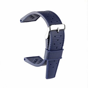 ブルー_22mm [Onthelevel] 腕時計 ベルト ラバー バンド レトロ トロピック ダイバーズラバーベルト 20mm 22mm (ブルー， 22mm)