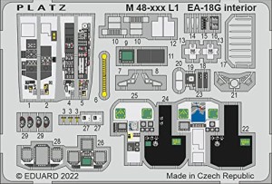 プラッツ 1/48 EA-18Gグラウラー エッチングパーツ コクピット用 プラモデル用パーツ M48-12