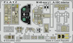 プラッツ 1/48 A-10C サンダーボルトII エッチングパーツ コクピット用 プラモデル用パーツ M48-16