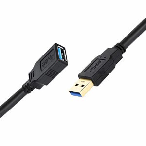 2M ZEQKULW USB 3.0延長2m USB3.0タイプAオス-メス 高速転送5Gbps USB延長ケーブル 適用キーボードケーブル，マウス延長ケーブル（2M）