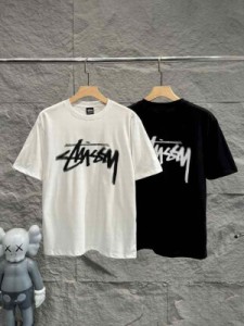 Stussy プリント丸首半袖Tシャツ