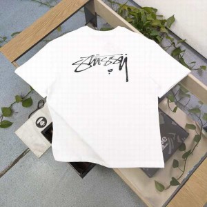 Stussy   ステューシー  パターン文字ロゴプリントカジュアルカップルルーズ半袖