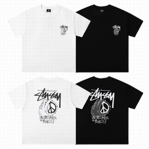 stussy プリントカップル半袖Tシャツ