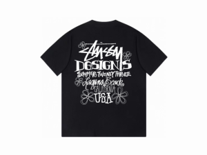 STUSSY  ステューシー SSリンクロゴ ストックロゴ 名作 ぼかし Tシャツ 半袖 ブラック 並行輸入品