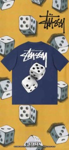 STUSSY  ステューシー  Dice Tシャツ 半袖  ネイビーブルー  並行輸入品