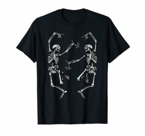 死の舞踏スケルトンTシャツスカルハロウィーンのダンス Tシャツ